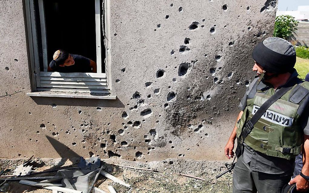 Getroffen huis in de Gazastrook. Foto EPA