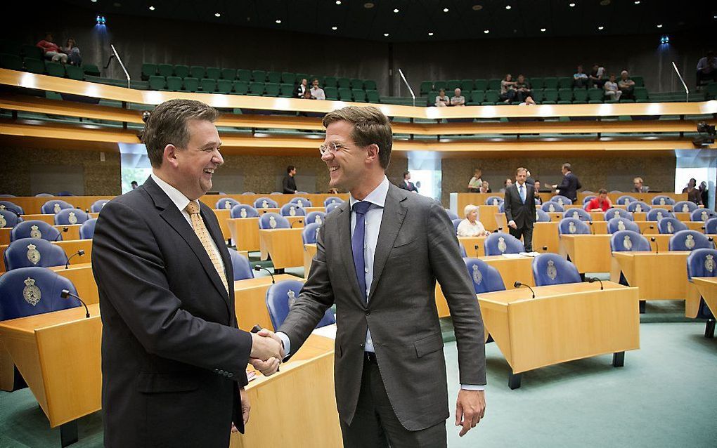 Roemer en Rutte in de Tweede Kamer. Foto ANP