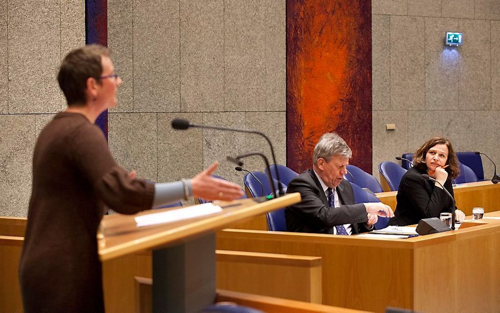 Wiegman in debat in de Tweede Kamer. Foto ANP