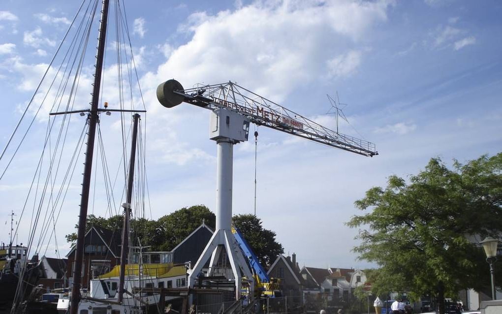 De werfkraan in Urk. Foto Stichting Erfgoed Urk.