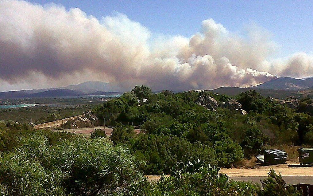 Bosbrand op Sardinië. Foto EPA