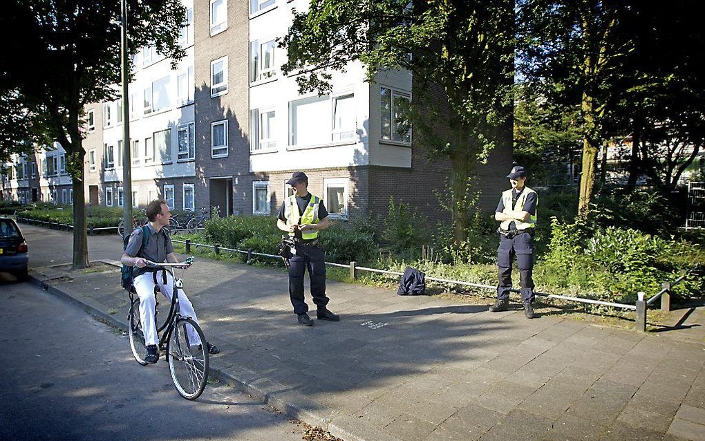 Het afgezette gedeelte van de Utrechtse wijk Kanaleneiland. Foto ANP