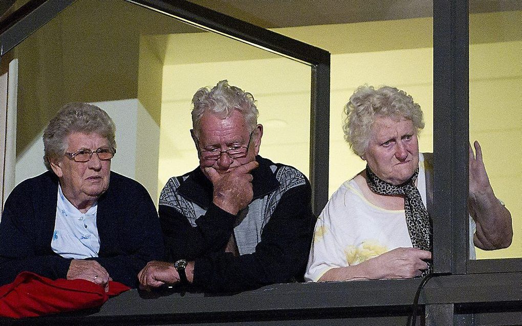 Een zeer snel stijgende Gulp zorgde zaterdagavond voor paniek in Slenaken. Foto ANP