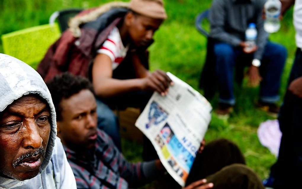 De Somaliërs protesteerden eerder bij Ter Apel. Foto ANP