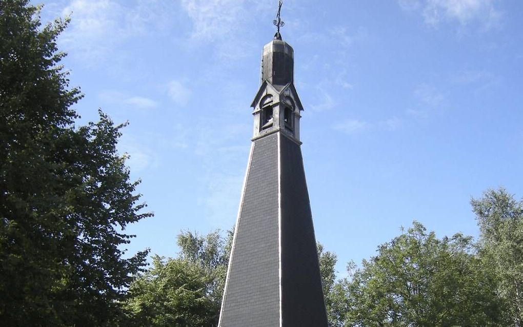 De herstelde torenspits van de voormalige Nieuwe Kerk in Vlaardingen. Foto Wout den Breems