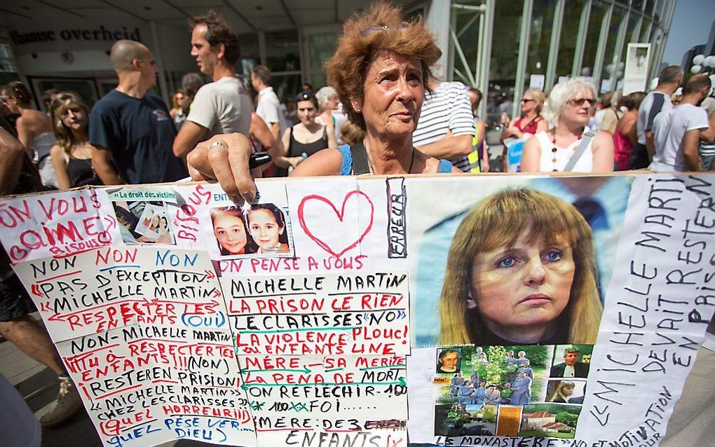 Protest tegen de vrijlating van Michelle Martin.  Foto EPA