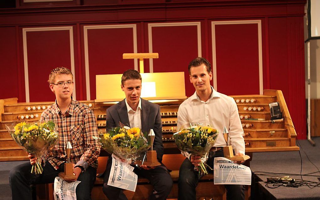 De prijswinnaars van het negende Feike Asma Concours (v.l.n.r.): Niels de Klerk, Kees van den Brink en Edwin Roggeveen. Foto Feike Asma Concours