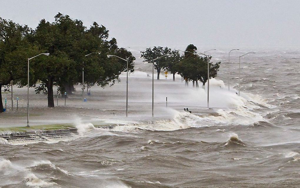 Isaac komt aan land in Louisiana. Foto EPA