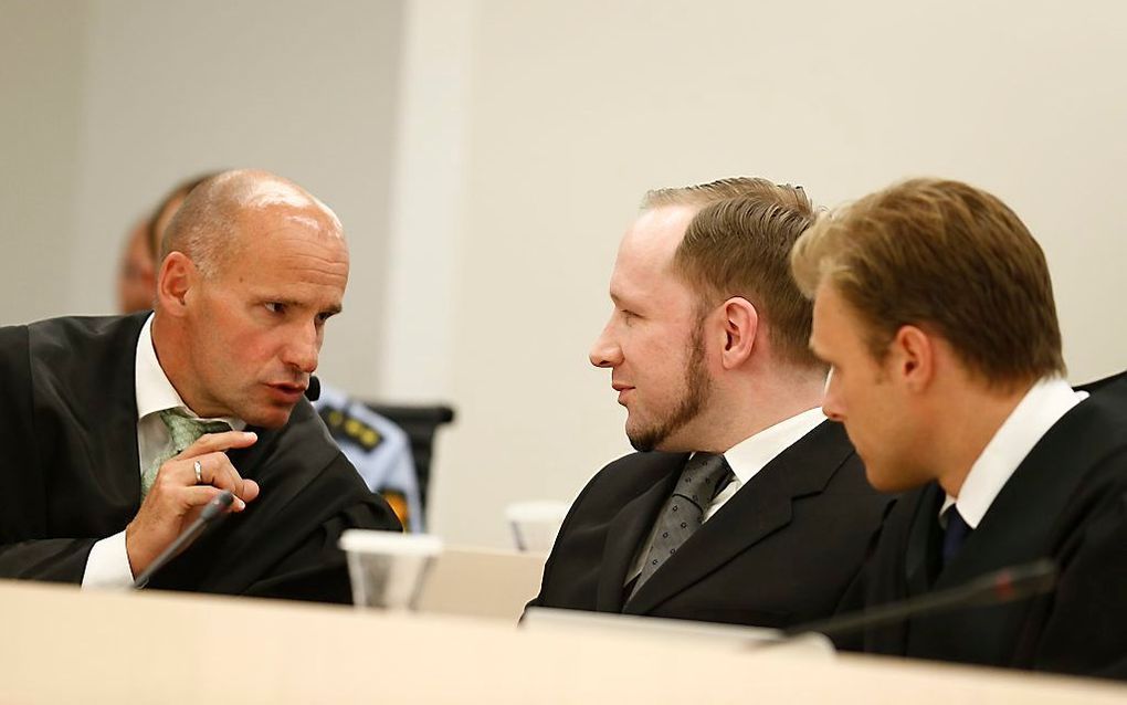 Breivik hoort zijn vonnis. Foto EPA