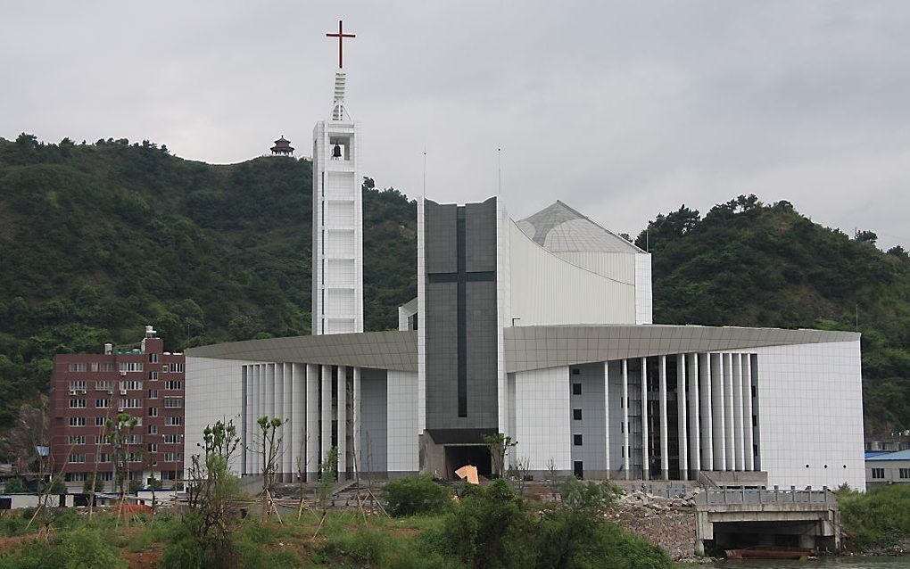 De bijna opgeleverde kerk in Luishi. Foto Bas Plaisier