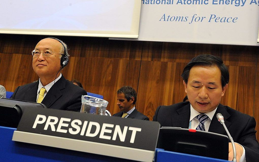 De president van de IAEA, Yukiya Amano (links). Foto EPA