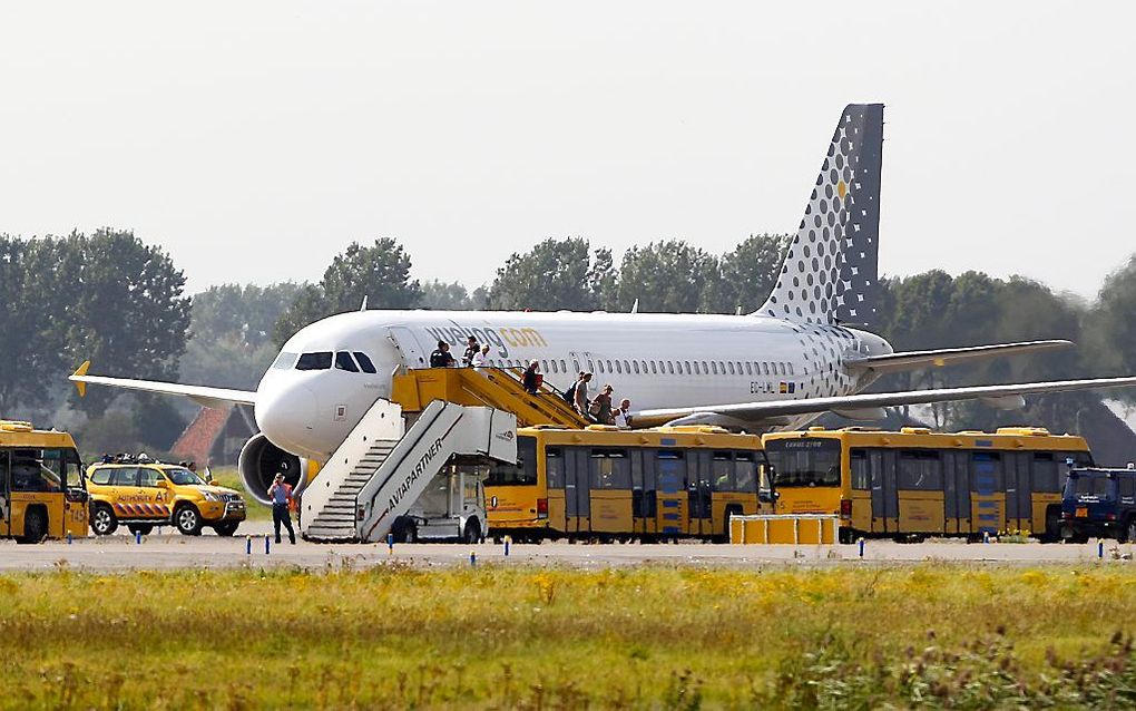 Het Vueling-toestel waarvan woensdag korte tijd de indruk bestond dat het was gekaapt. Foto ANP