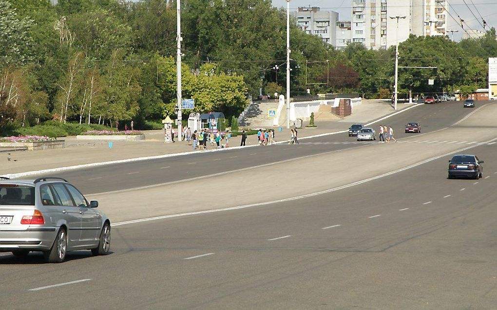 De brede boulevard dwars door de hoofdstad Tiraspol van Trans-Djnestrië. Foto RD.