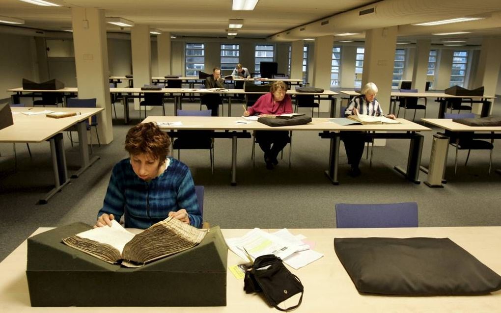 De studiezaal van het gemeentearchief in Amsterdam.                 Foto ANP