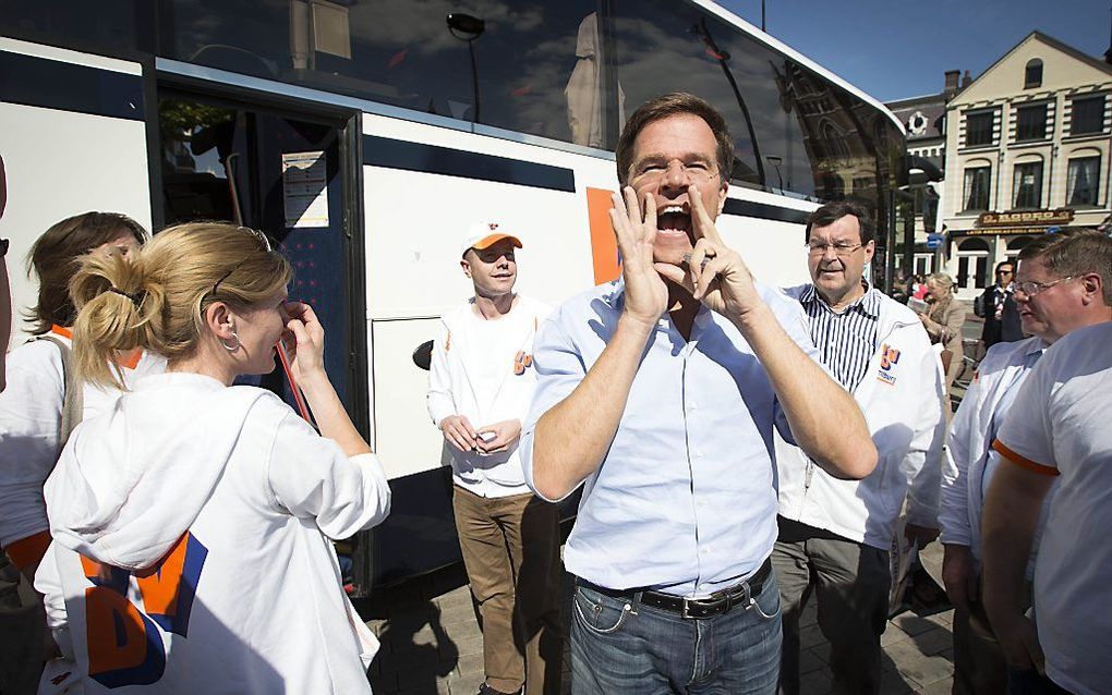 VVD-lijsttrekker Rutte in Breda.  Foto ANP