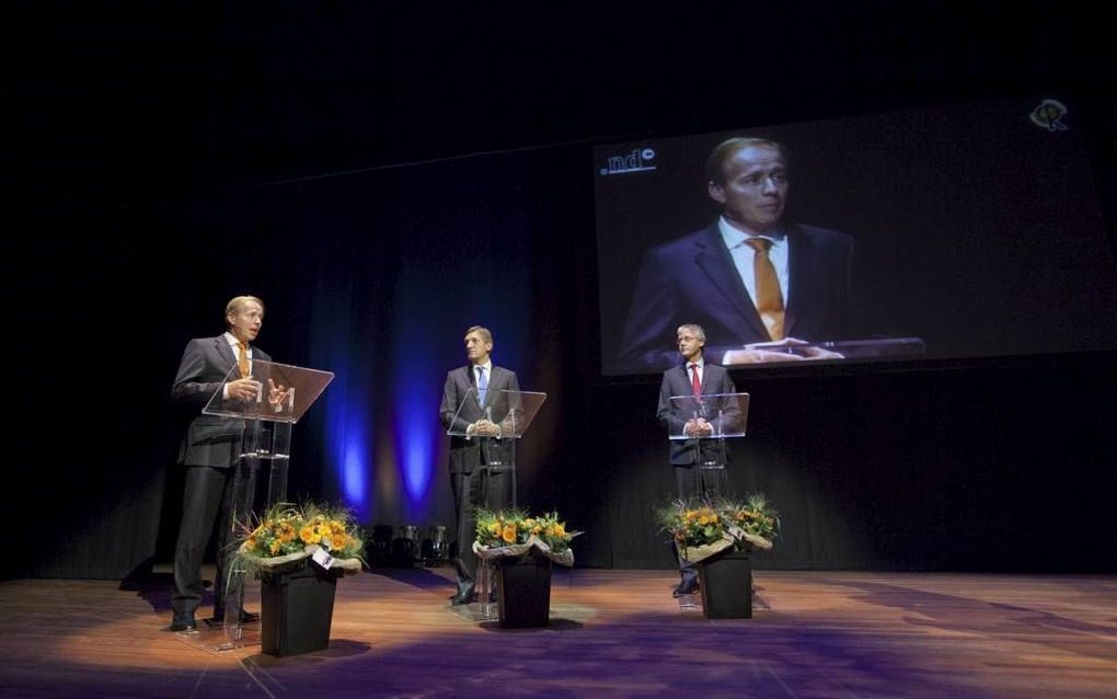 Het debat tussen de lijsttrekkers van de christelijke partijen. Foto Novum