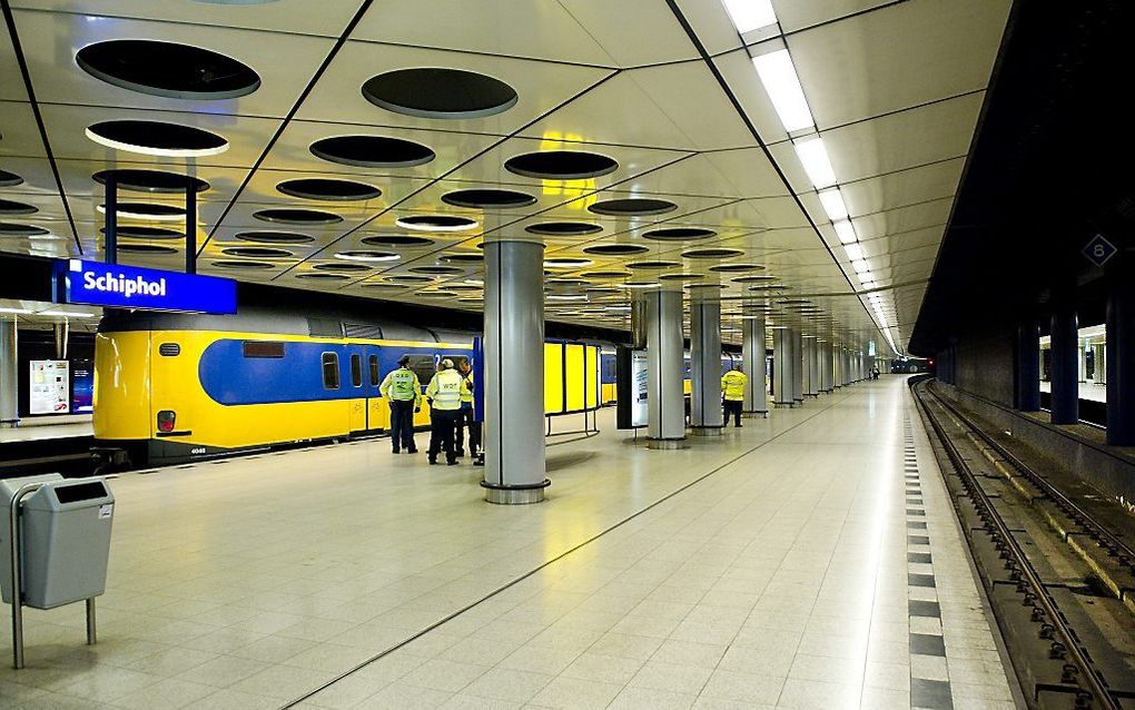 Spoortunnel onder Schiphol.   Foto ANP