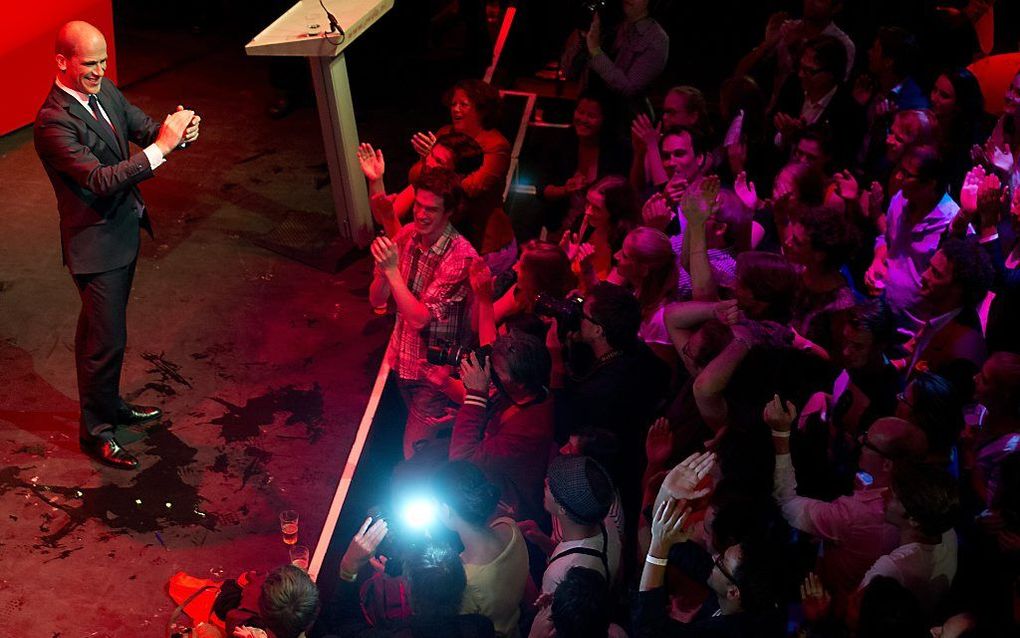 PvdA-lijsttrekker Diederik Samsom woensdagnacht. Foto ANP