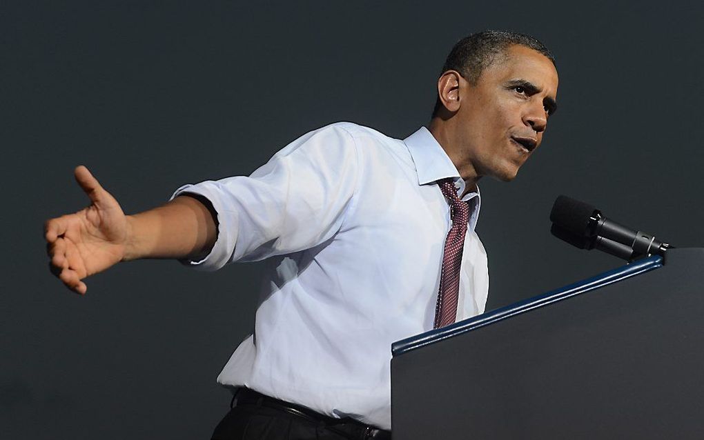 Obama loopt in de peilingen uit op Romney. Foto EPA