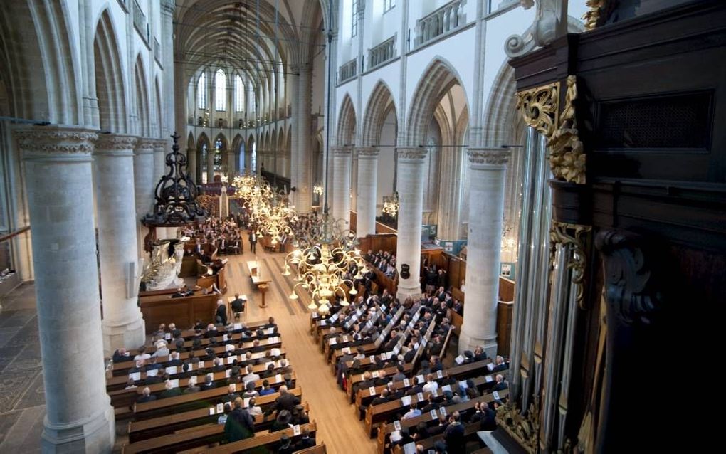 Herdenkingsdienst 375 jaar Statenvertaling in Grote Kerk van Dordrecht.  Foto Cees van der Wal