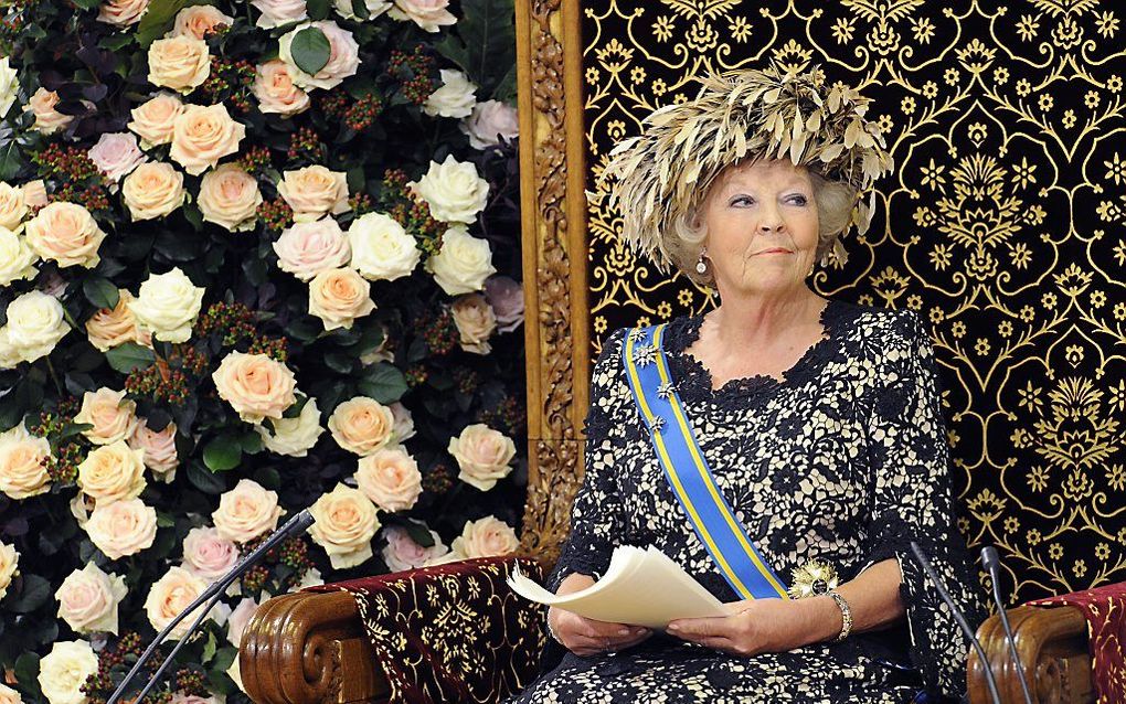 De koningin leest de Troonrede. Foto ANP