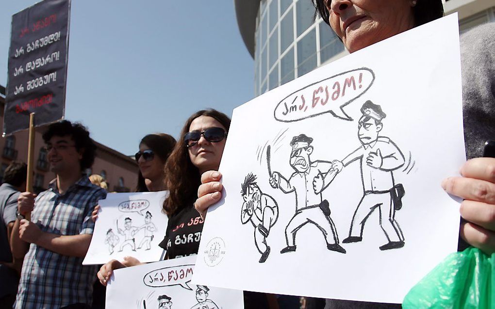 Betogers in Tbilisi. Foto EPA