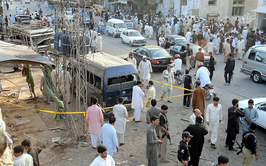 Protesten in Pakistan om een anti-islamfilm. Foto EPA