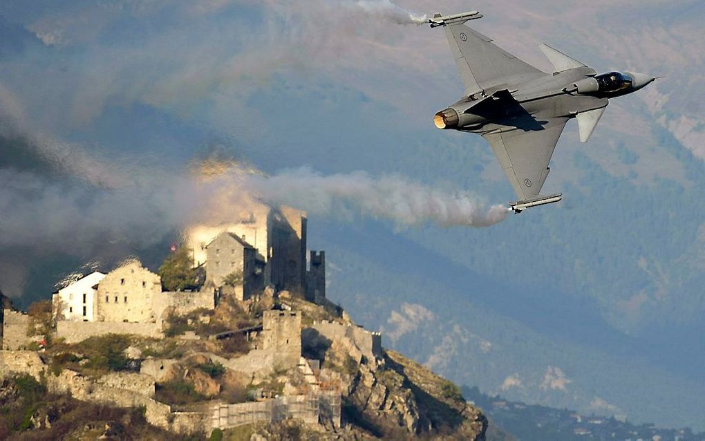 Een Saab Gripen in actie. Foto EPA