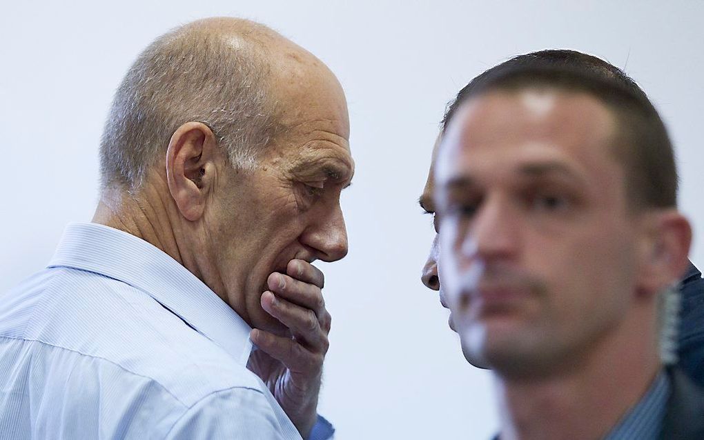 Olmert in de rechtbank. Foto EPA