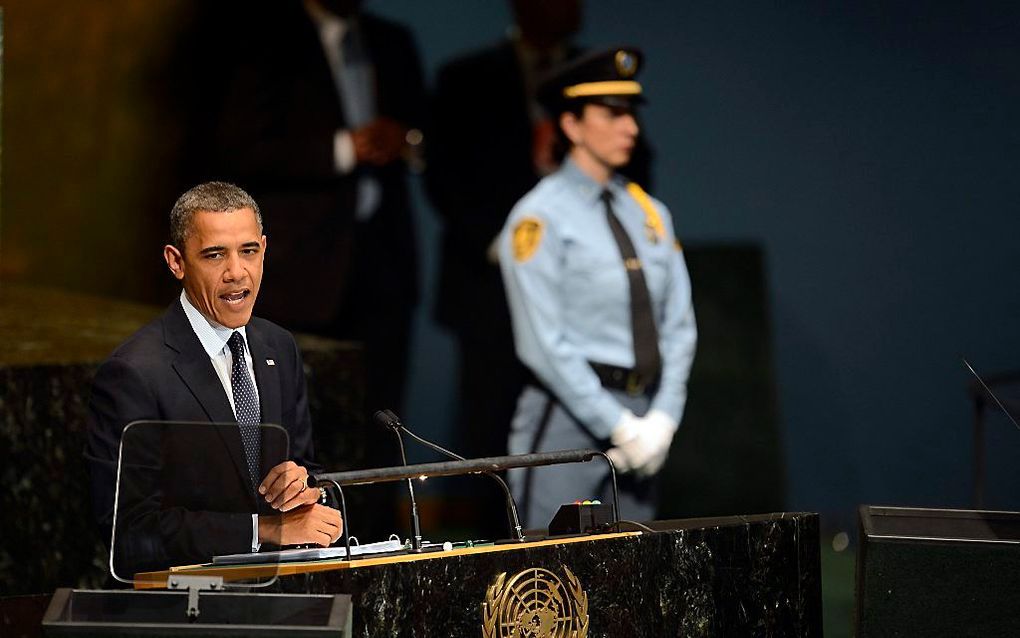 President Obama spreekt de Algemene Vergadering van de Verenigde Naties toe. Foto EPA