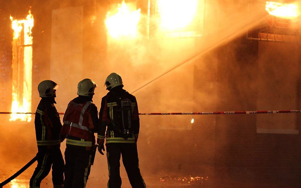 Brand in Winschoten maandag- op dinsdagnacht. Foto ANP