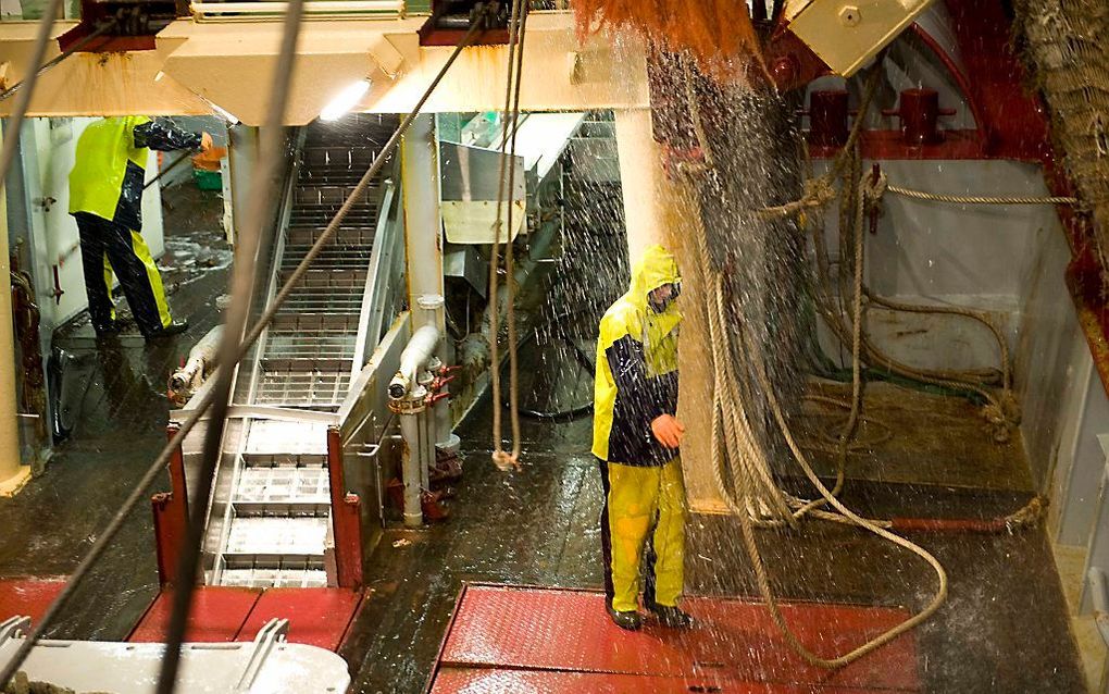 Vannacht om kwart over 3 werden vistuigen binnengehaald. Foto Cees van der Wal