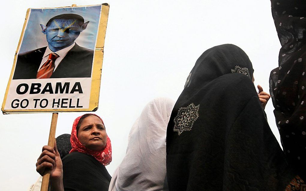 Protest tegen de anti-islamfilm in de Indiase stad Calcutta. Foto EPA