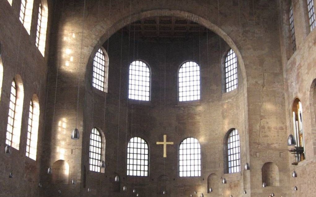 De basiliek van Constantijn in Trier (Duitsland), nu bij een lutherse gemeente in gebruik als kerkgebouw. beeld RD