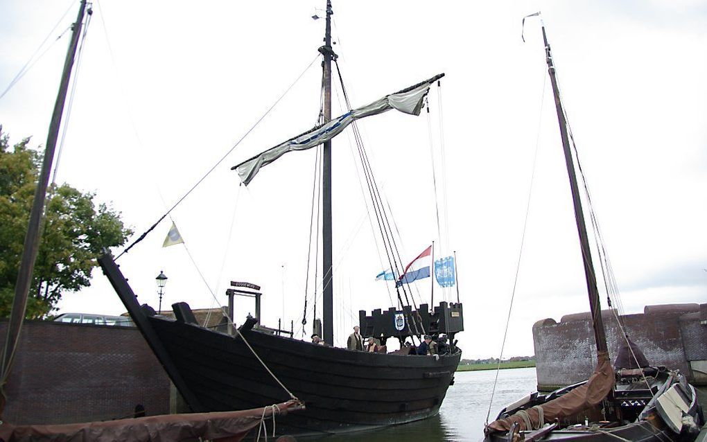 De Kamper kogge, een replica van een kogge die bij Nijkerk is gevonden. Foto RD