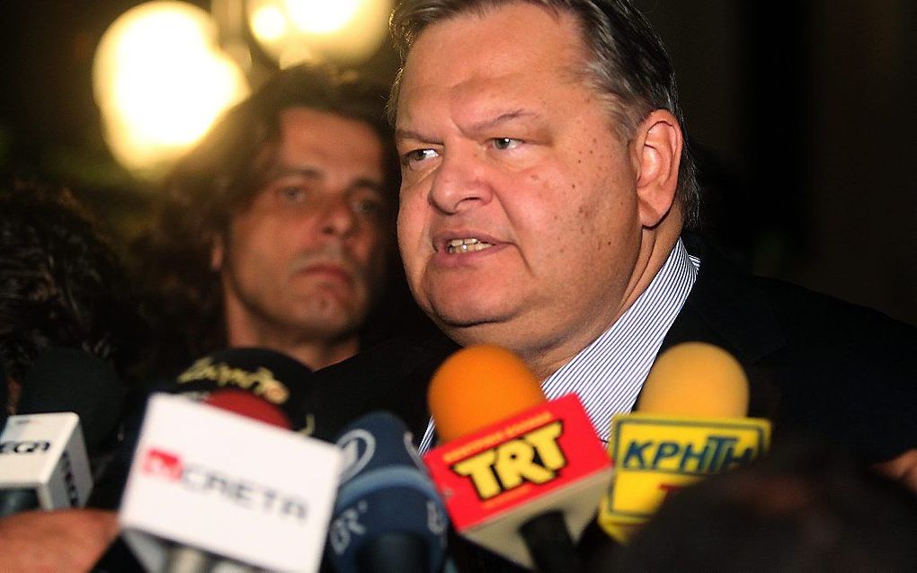 Ook socialistenleider Evangelos Venizelos keerde zich tegen de bezuinigingsvoorstellen. Foto EPA