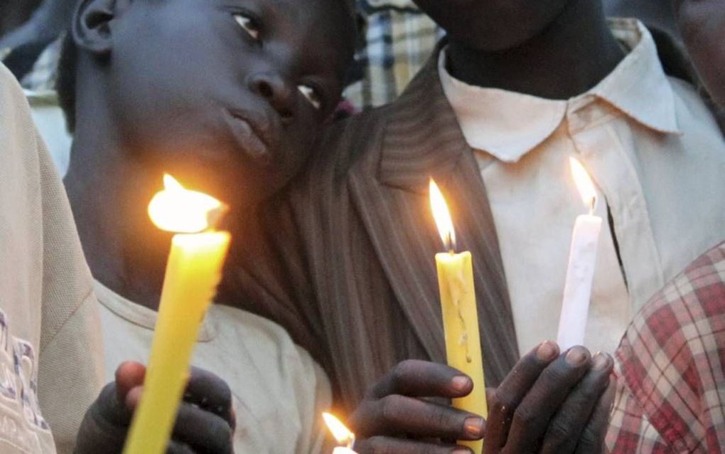 Zuid-Sudanese jongeren tijdens de viering van Martelarendag, eind juli in Juba. Foto EPA