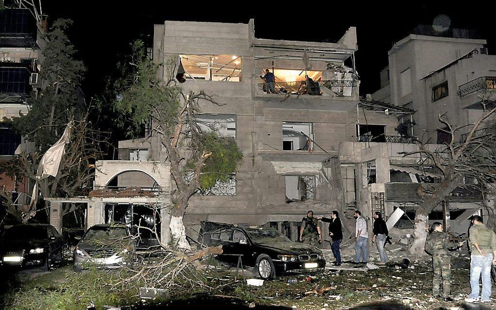 Verwoest huis in Damascus, eerder deze week. Foto EPA