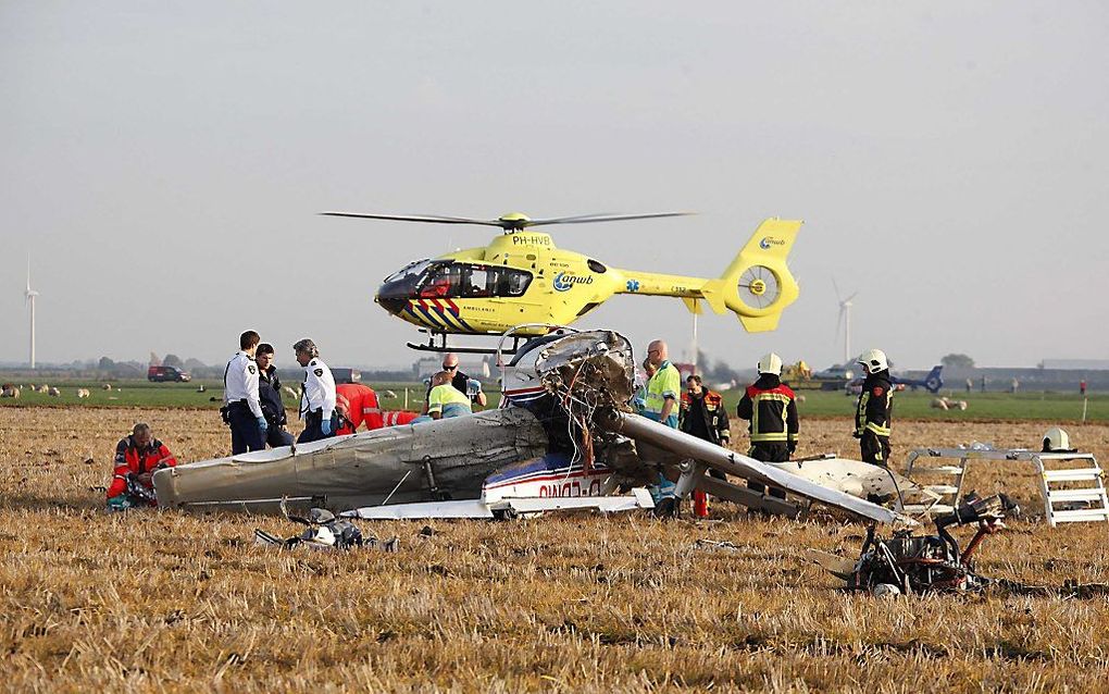 Vliegtuigcrash bij Dronten.  Foto ANP