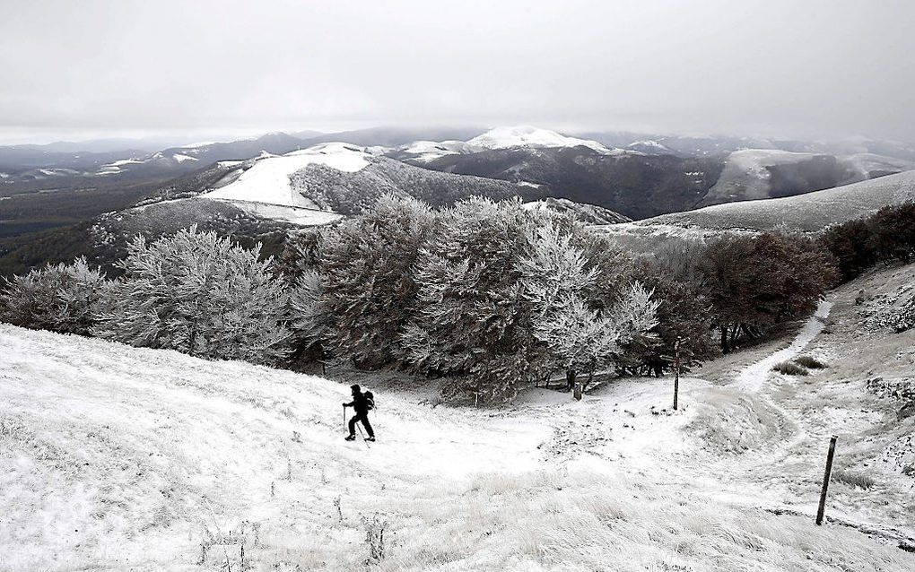 Sneeuw in Pamplona, Spanje. Foto EPA