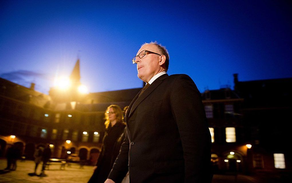 Frans Timmermans, beoogd minister van Buitenlandse Zaken, donderdag na zijn gesprek met premier Mark Rutte. Foto ANP