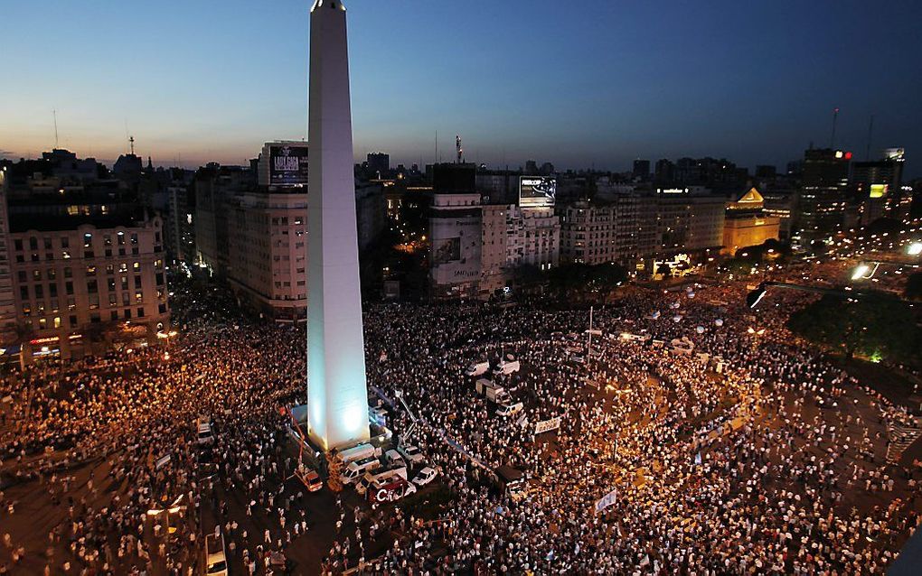 Veel mensen op de been bij protesten in Argentinië. Foto EPA