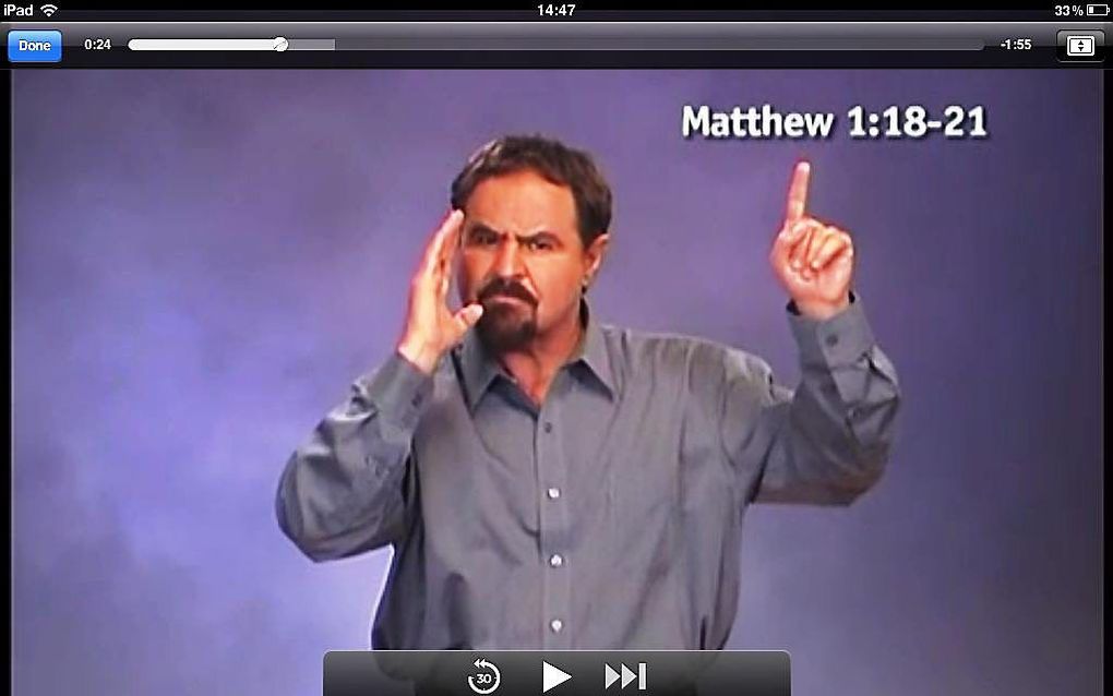 De app Deaf Bible is bedoeld om doven te bereiken met het Evangelie. beeld RD