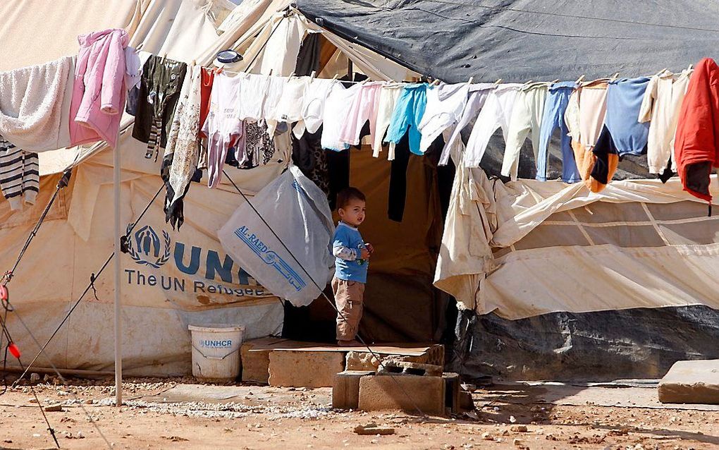 Vluchtelingenkamp bij de grens tussen Syrië en Jordanië.  Foto EPA