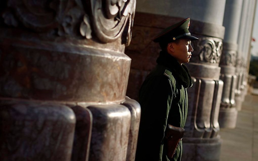 Wachtpost bij de Great Hall.  Foto EPA