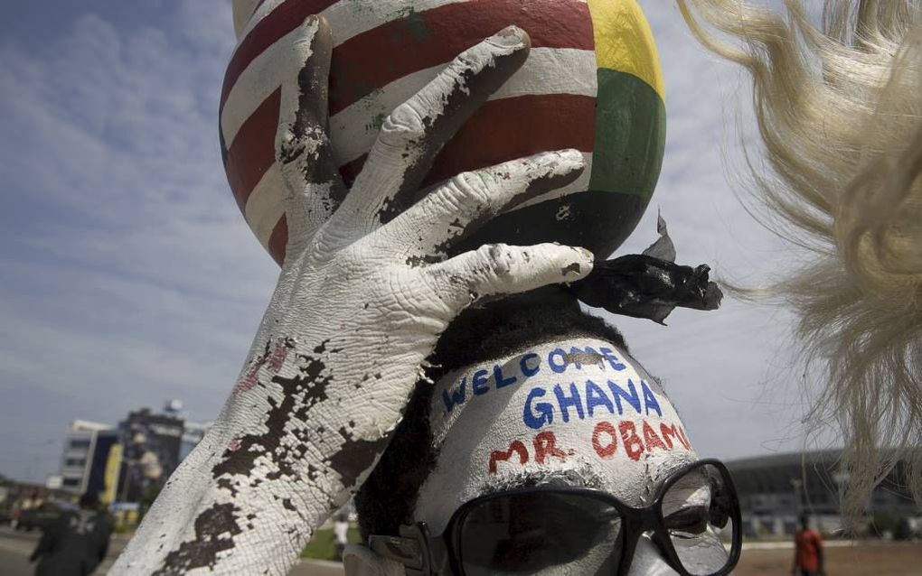 “Welkom in Ghana, Mr. Obama”: in 2009 bezocht de president van de VS Afrika.  Foto EPA