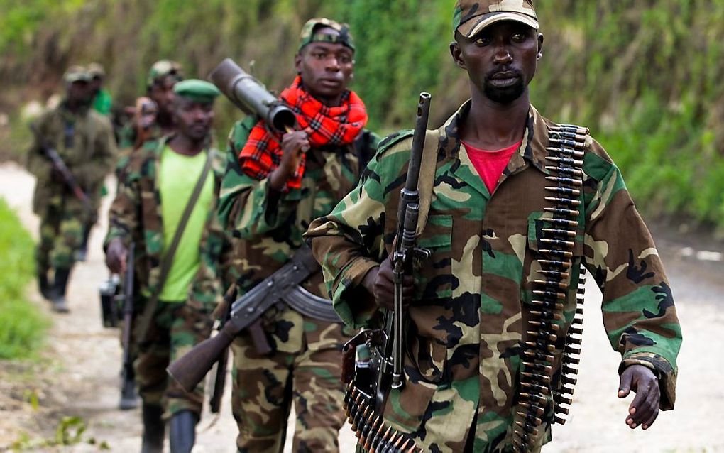 Strijders van de groep M23 in Congo.  Foto EPA