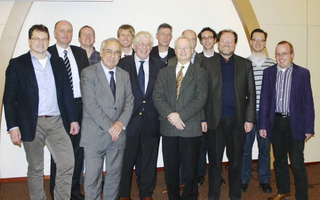 Het werkgezelschap Oude Gereformeerde Theologie woensdag in de aula van de Theologische Universiteit Kampen. Foto RD