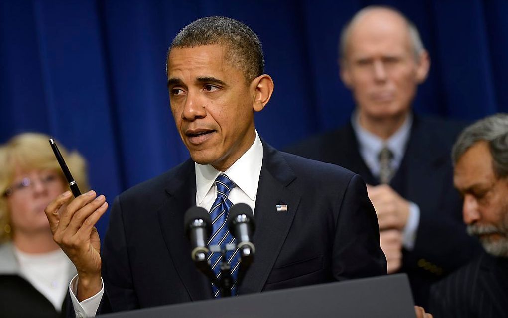 De Amerikaanse president Barack Obama heeft vrijdag hard uitgehaald naar de Republikeinen over de begrotingscrisis. Foto EPA