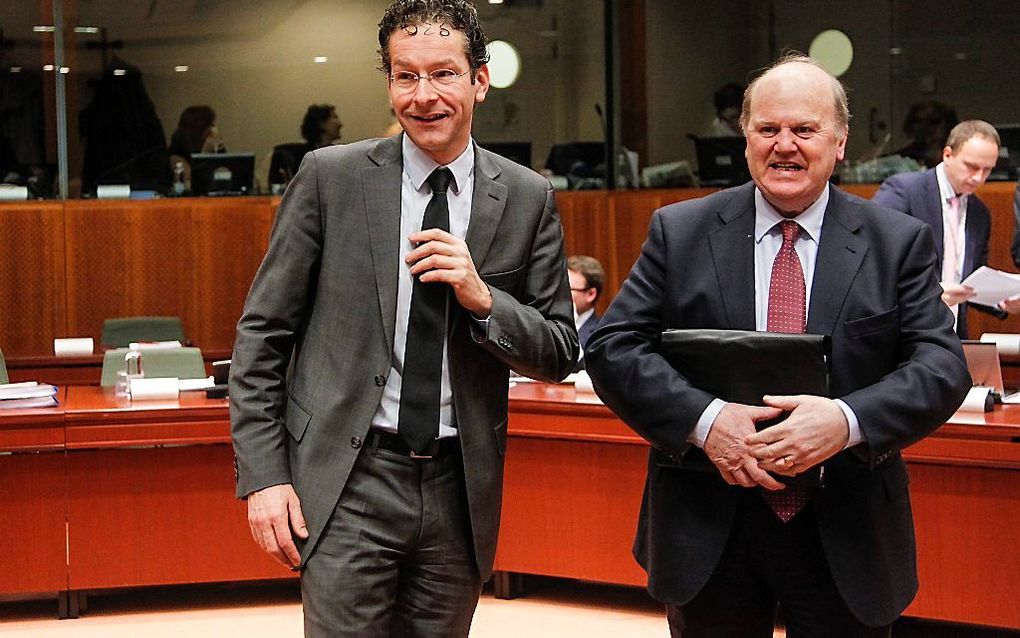 Minister Dijsselbloem in Brussel. Foto EPA